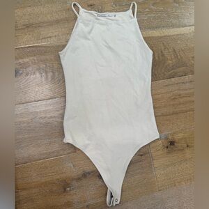 Abercrombie & Fitch high neck beige bodysuit